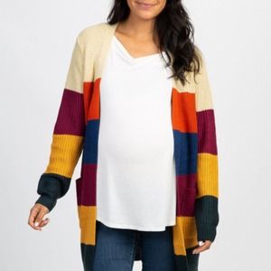 Freshman Colorblock Striped Oversized Knit Cardigan SMALL 2939